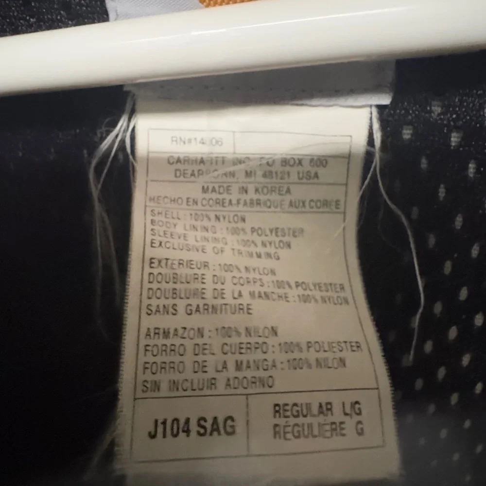 Carhartt Mens Lt Sag Workshield Vented Coat Jacket Hooded Size large - Picture 3 of 4